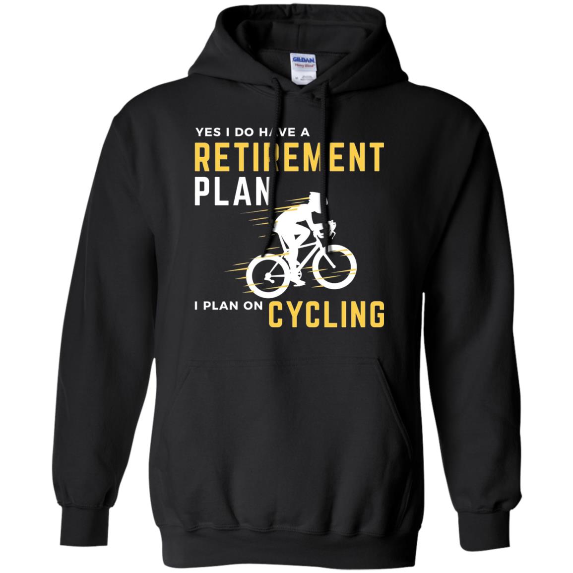 Funny Bicycle Cycling T-shirt Retirement Plan I Plan On Cycling Black