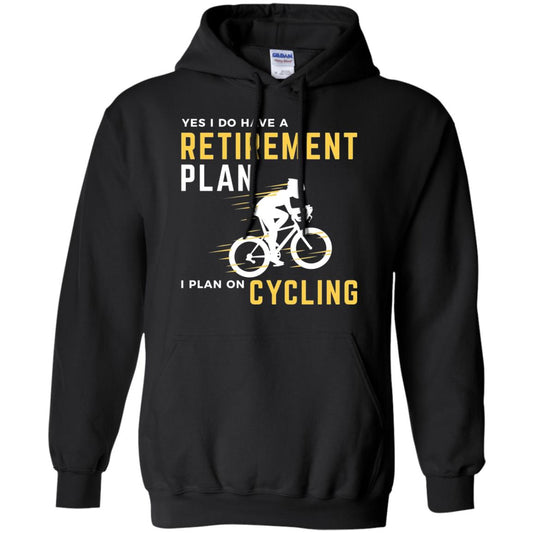 Funny Bicycle Cycling T-shirt Retirement Plan I Plan On Cycling Black