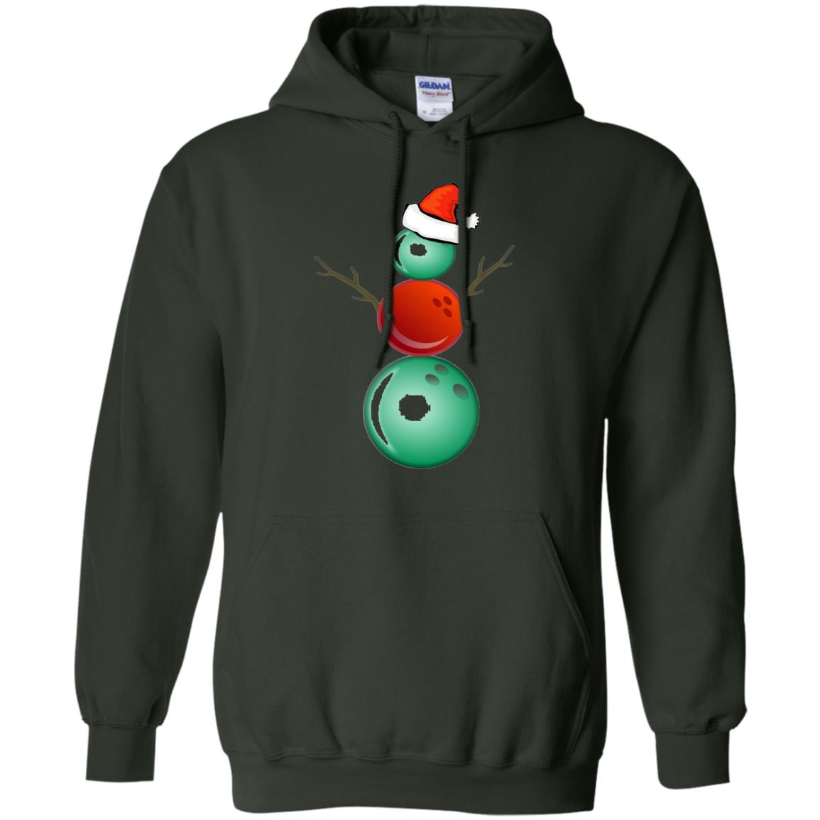 Funny Christmas Shirts Bowling Snowman Forest Green