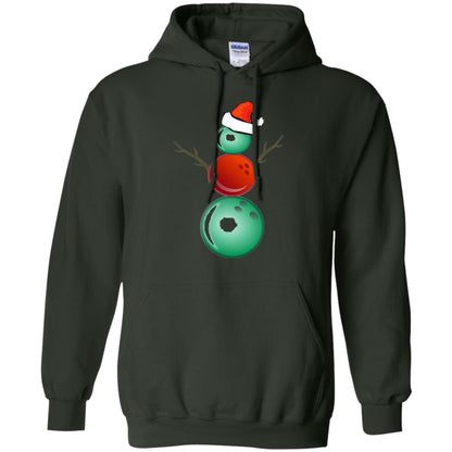 Funny Christmas Shirts Bowling Snowman Forest Green