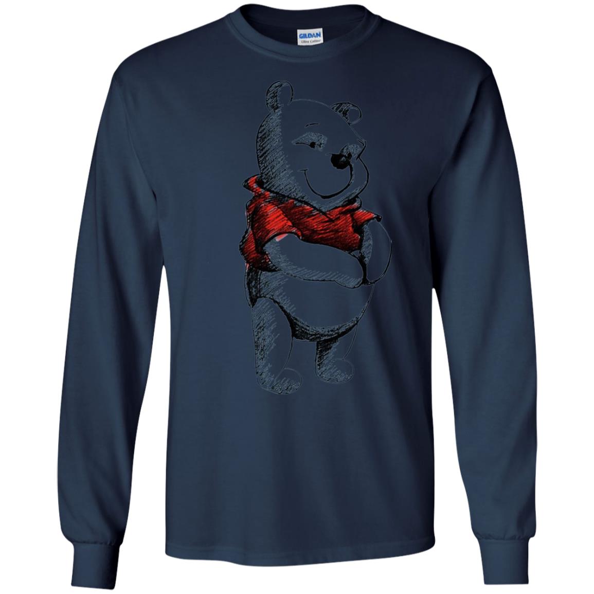 Sketch Of Winnie The Pooh Movie Lover T-shirt Navy