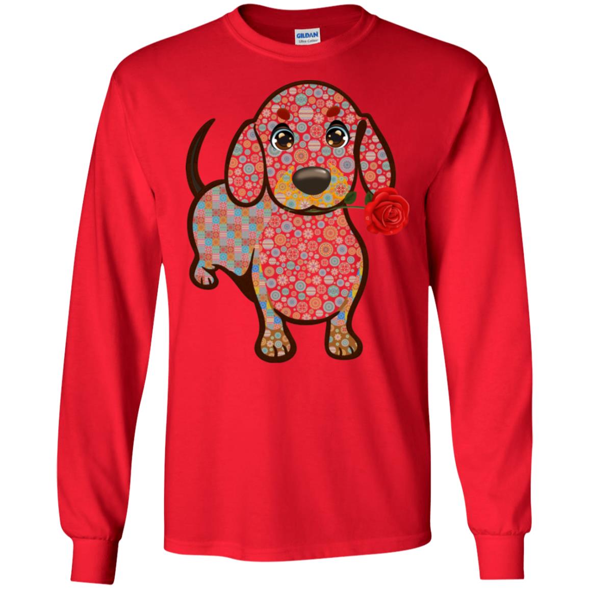 Dachshund Quilts Idea Gift Shirt For Mens Womens Red