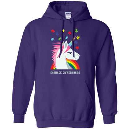 Autism Awareness Shirt Unicorn Puzzle Embrace Differences Purple