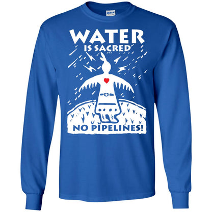 Water Is Sacred No Pipelines T-shirt Royal