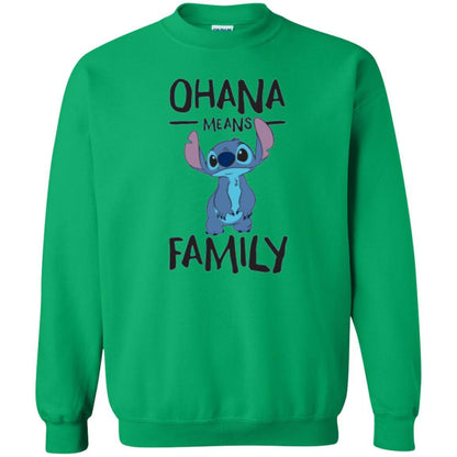Disney Stitch T-shirt Ohana Means Family Irish Green