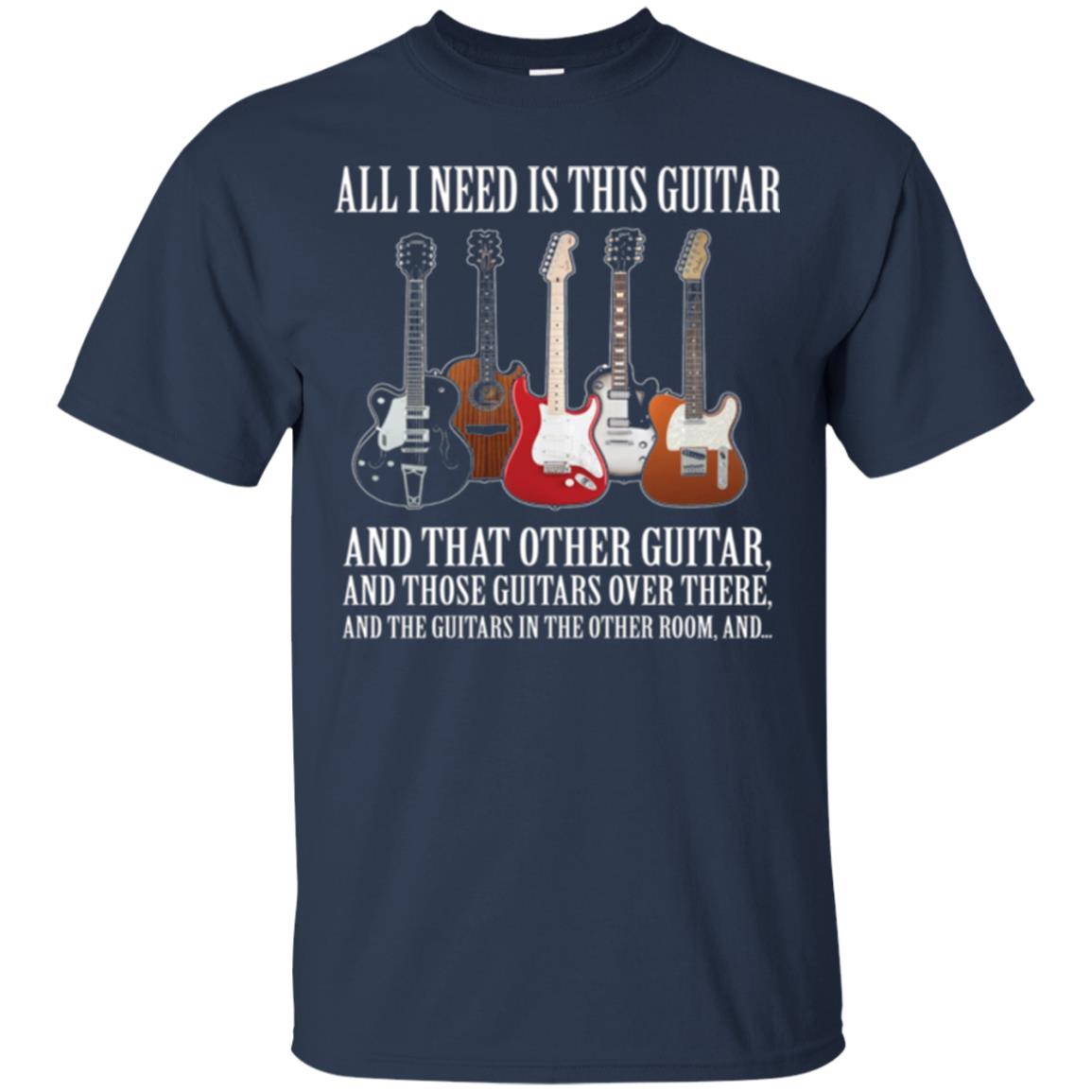 Guitar Lovers T-shirt All I Need Is This Guitar Navy