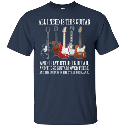 Guitar Lovers T-shirt All I Need Is This Guitar Navy