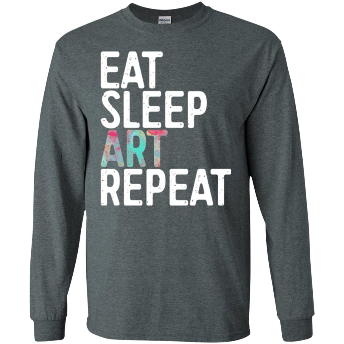 Artist T-shirt Eat Sleep Art Repeat Dark Heather