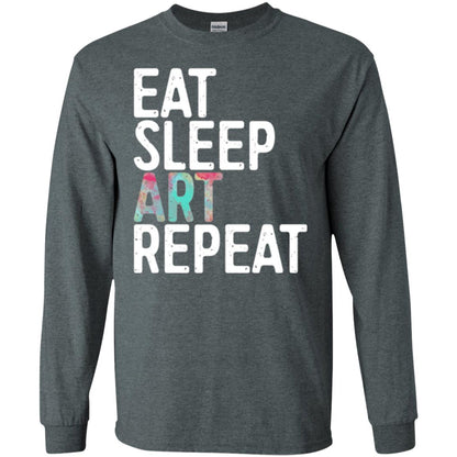 Artist T-shirt Eat Sleep Art Repeat Dark Heather