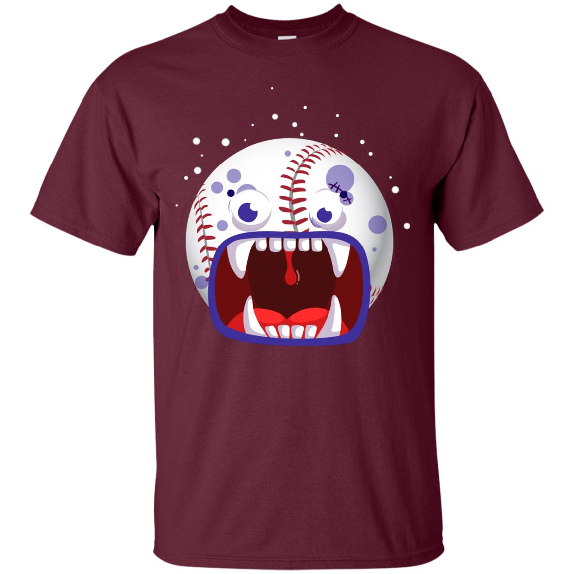 Baseball Halloween Shirt Maroon