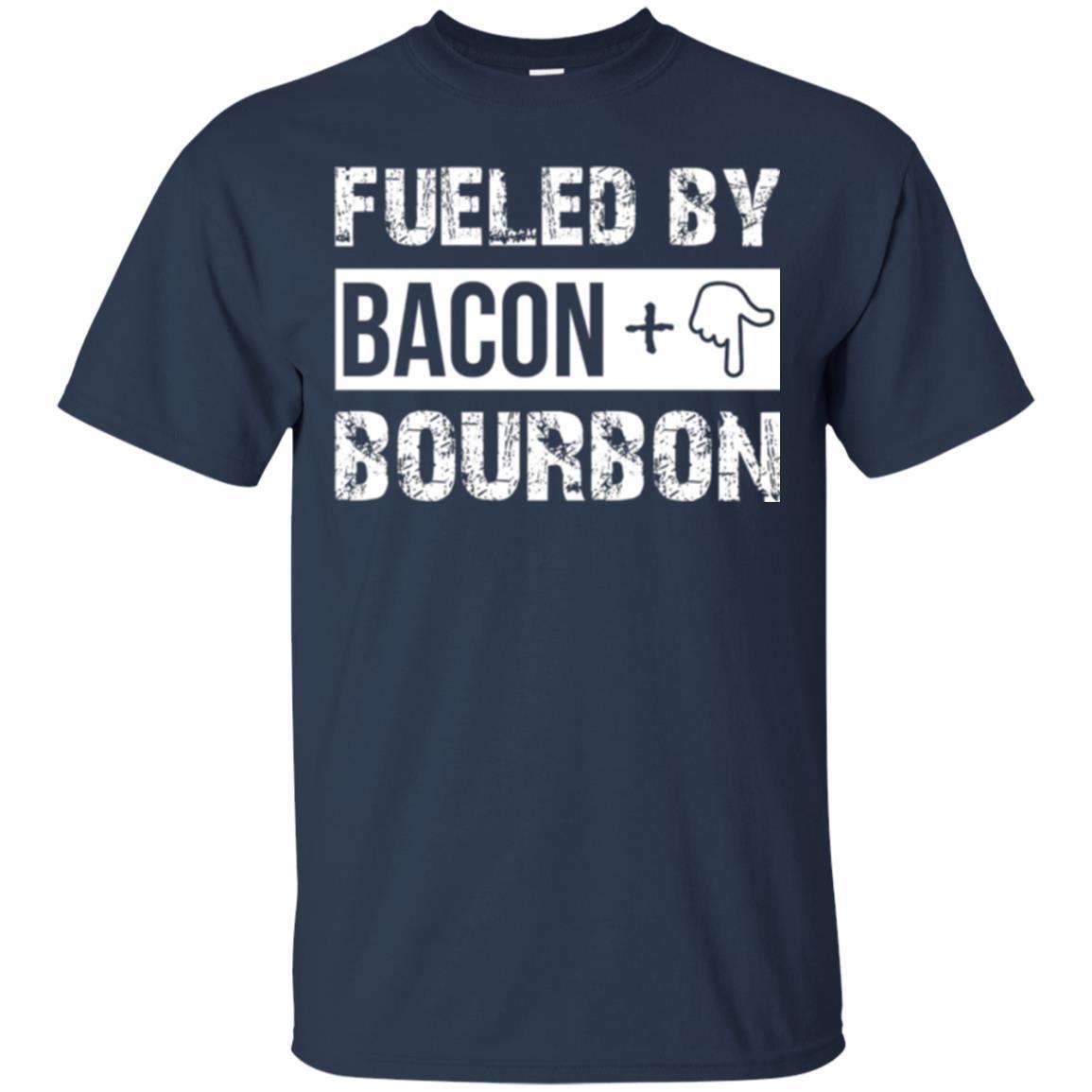 Whisky T-shirt Fueled By Bacon And Bourbon Navy
