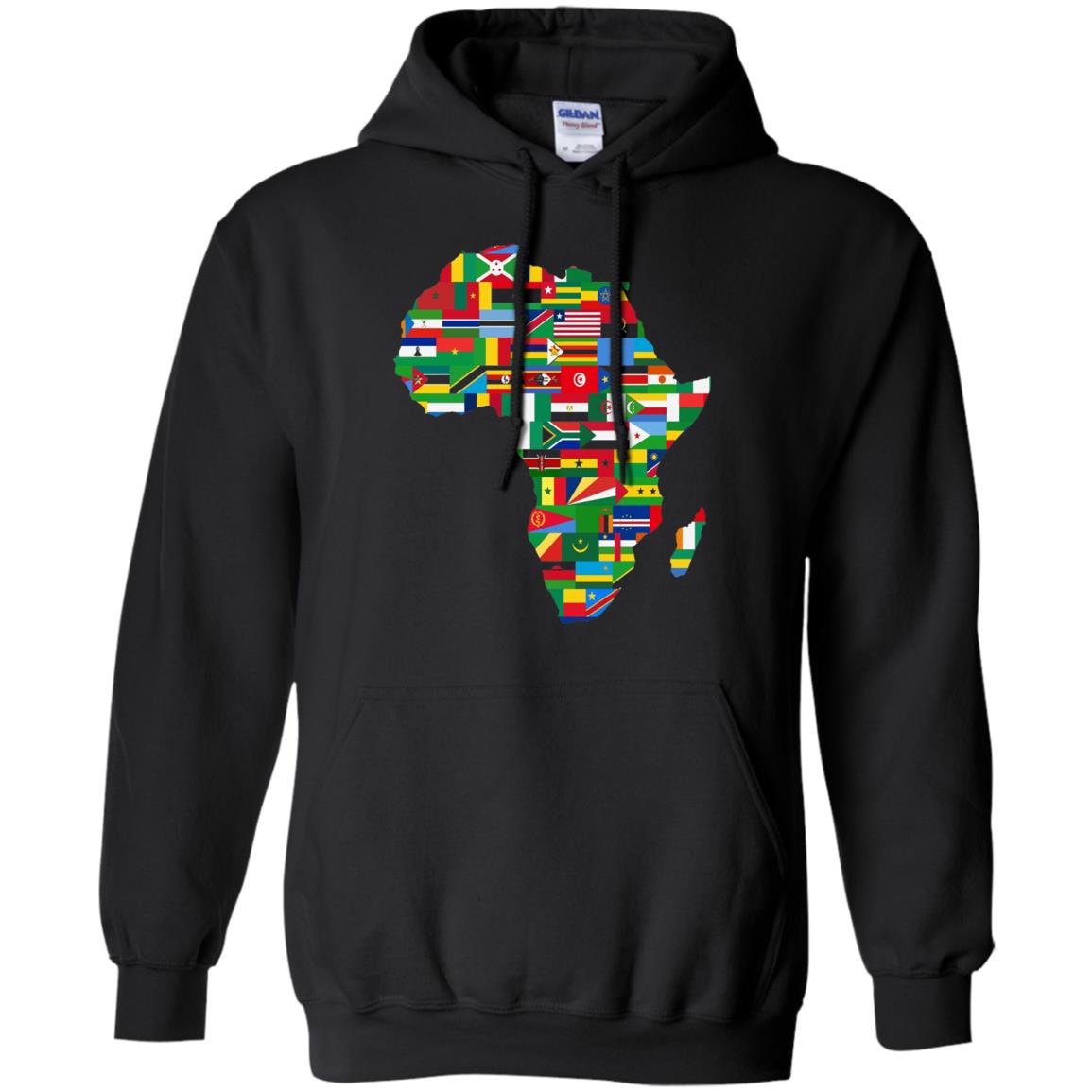 Proud African Country Flags Continent Love Proud African American T-shirt Black