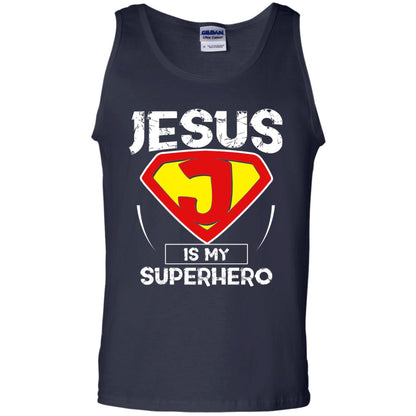 Jesus Is My Superhero Christian Movie Fan T-shirt Navy