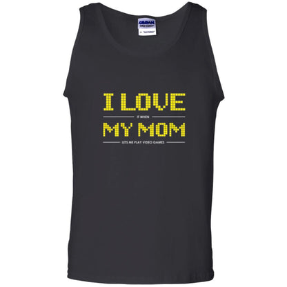 Family T-shirt I Love My Mom Let's Me Play Video Games Black