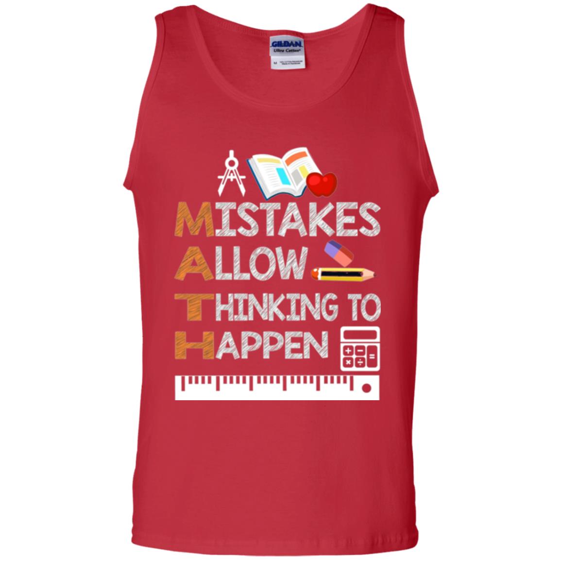 Math Lover T-shirt Mistakes Allow Thinking To Happen Red