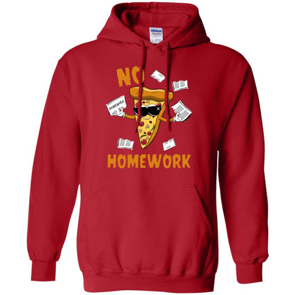 No Homework Funny Pizza Shirt Red