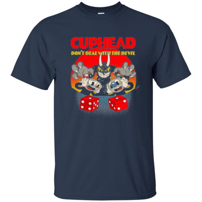 Gamer T-shirt Cuphead Don_t Deal With The Devil Navy