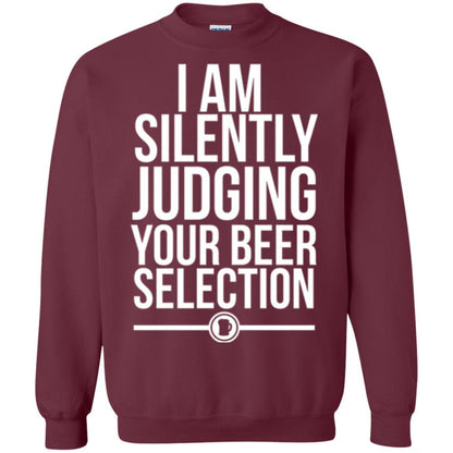 Beer Lover T-shirt I Am Silently Judging Your Beer Sellection Maroon