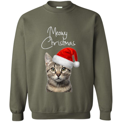 Cat Lovers T-shirt Merry Christmas Military Green