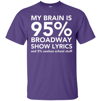 Musical T-shirt My Brain Is 95_ Broadway Show Lyrics And 5_ Useless School Stuff Purple