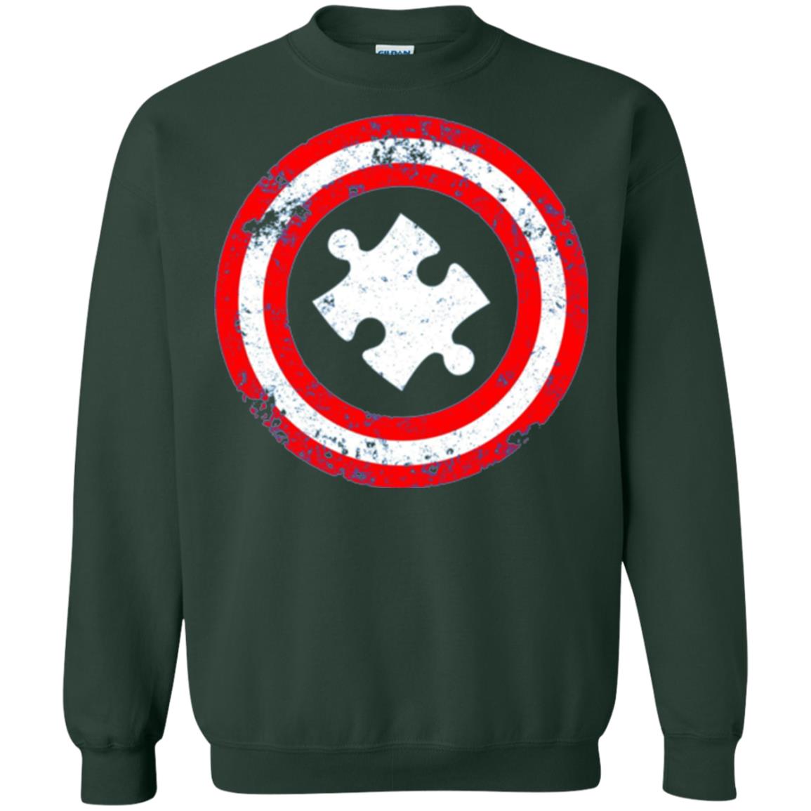 Captain Autism Superhero T-shirt Autism Awareness Forest Green