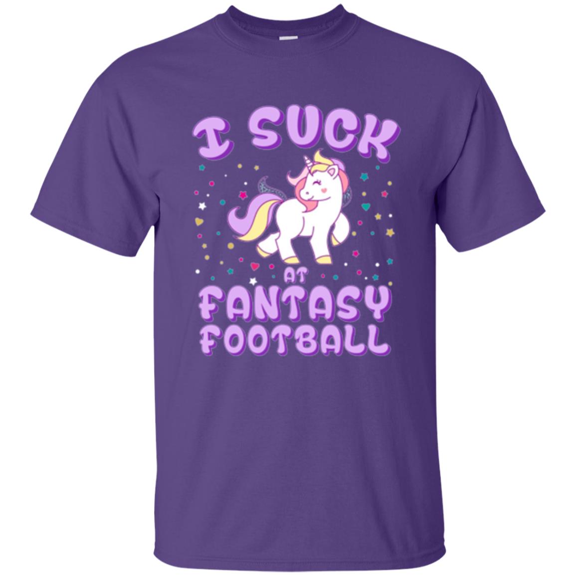 Unicorn Lovers T-shirt I Suck At Fantasy Football Purple