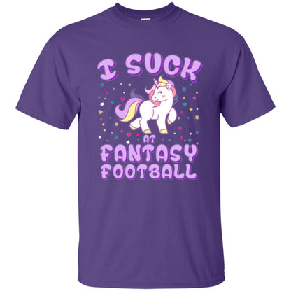 Unicorn Lovers T-shirt I Suck At Fantasy Football Purple