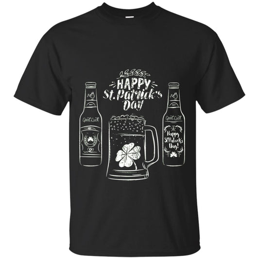 Happy St. Patrick_s Day Drinking Beer St Patrick_s Day T-shirt Black