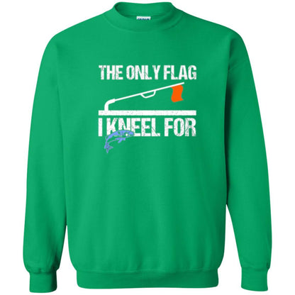 Fisherman T-shirt Ice Fishing Tip Up Flag T-shirt Irish Green
