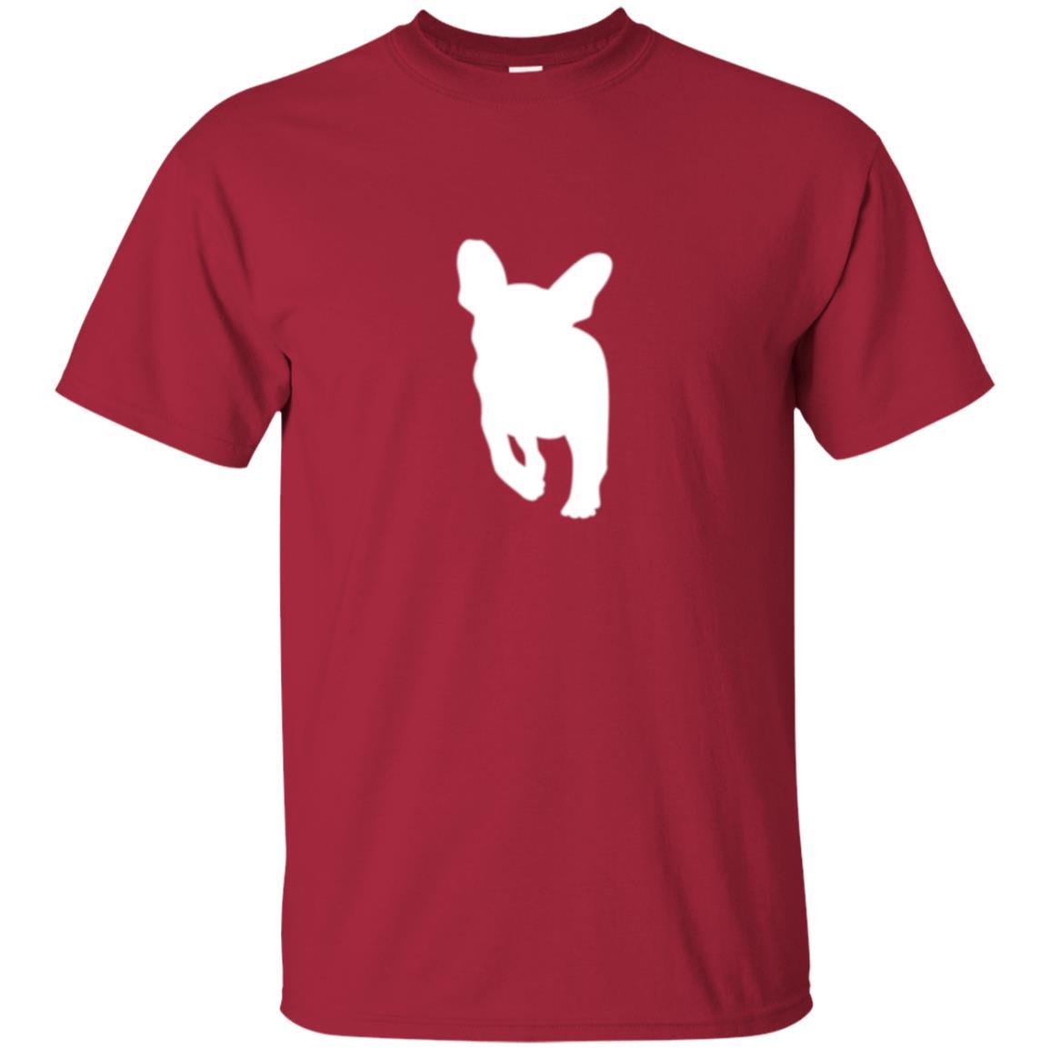 French Bulldog T-shirt White Silhouette Of Puppy Cardinal
