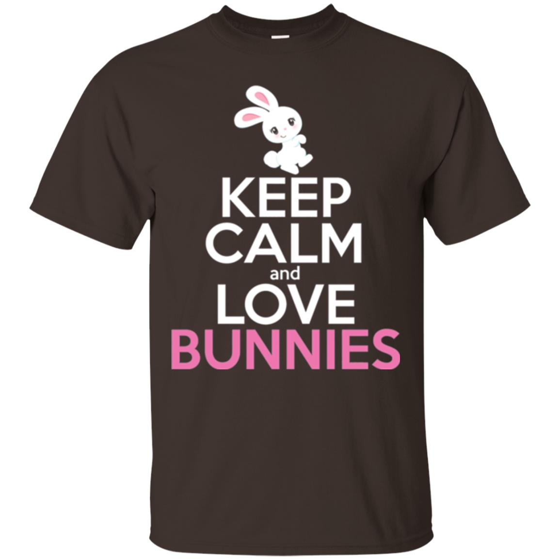 Bunny T-shirt Keep Calm And Love Bunnies Dark Chocolate