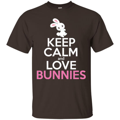 Bunny T-shirt Keep Calm And Love Bunnies Dark Chocolate