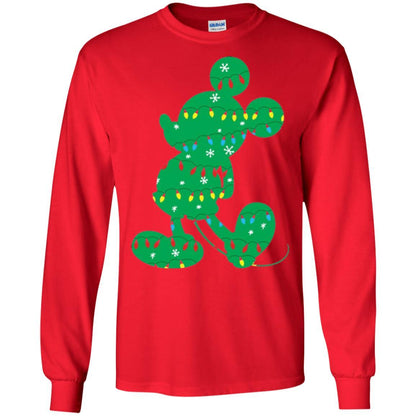 Christmas T-shirt Disney Mickey Mouse Fairy Lights Red