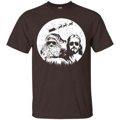 Christmas T-shirt Jesus And Santa Claus Dark Chocolate