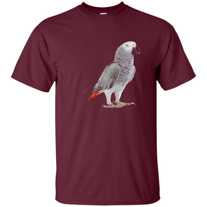 Funny African Grey Parrot Bird T-shirt Maroon