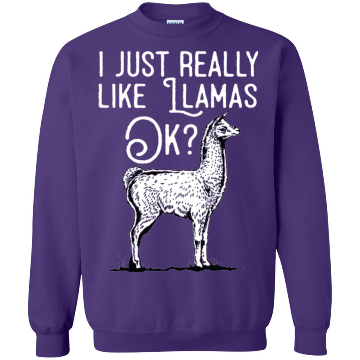 Alpaca T-shirt I Just Really Like Llamas Ok Purple