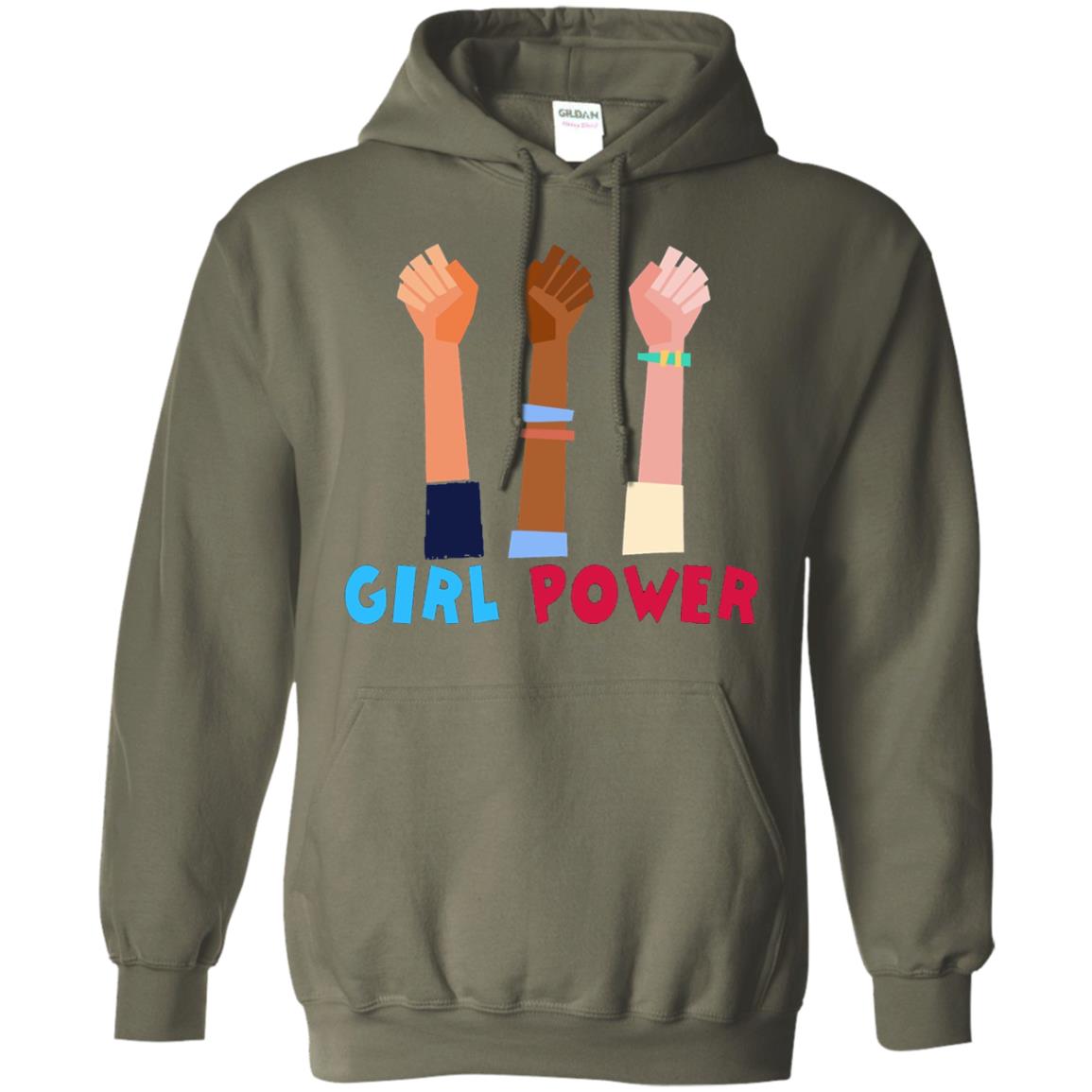 Great Feminist T-shirt Girl Power Military Green