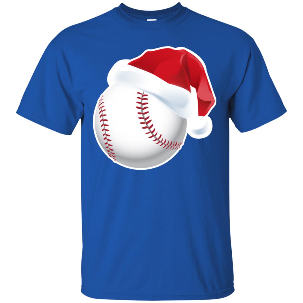 Baseball With Santa Claus Hat X-mas Shirt For Baseball Lovers Royal