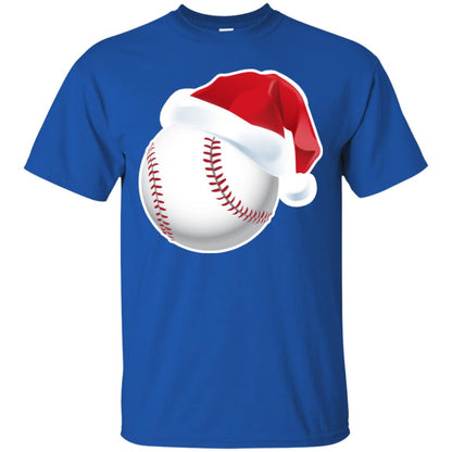 Baseball With Santa Claus Hat X-mas Shirt For Baseball Lovers Royal