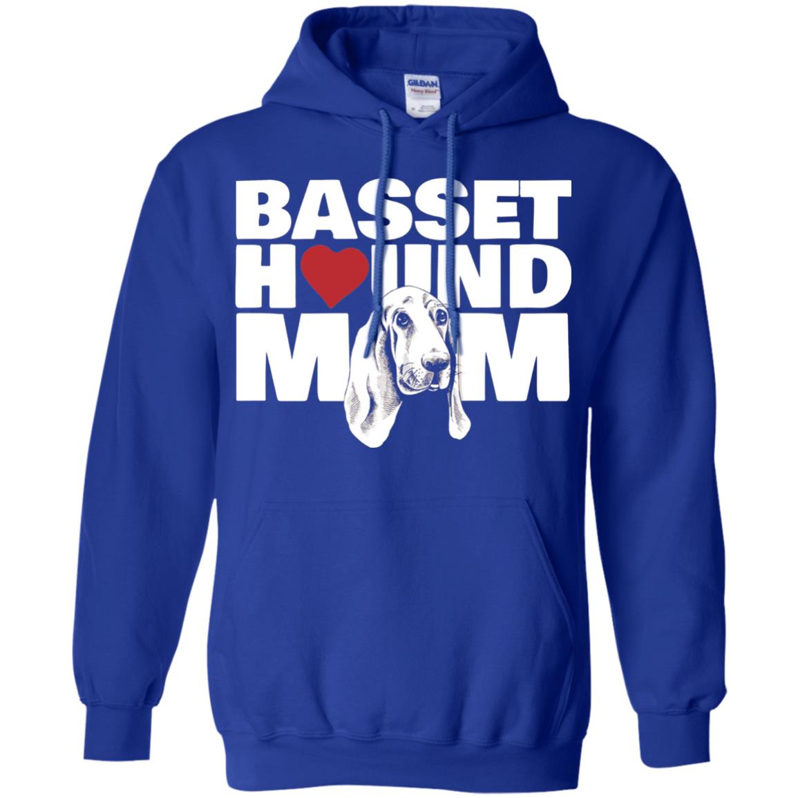 Basset Hound Mom Heart T-shirt Royal