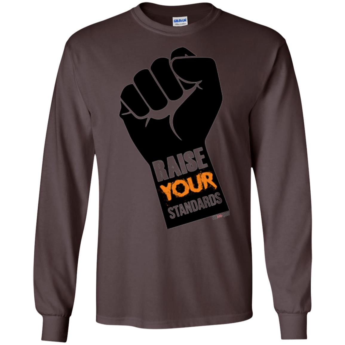 Raise Your Standards Motivatitonal Fitnoquit T-shirt Dark Chocolate