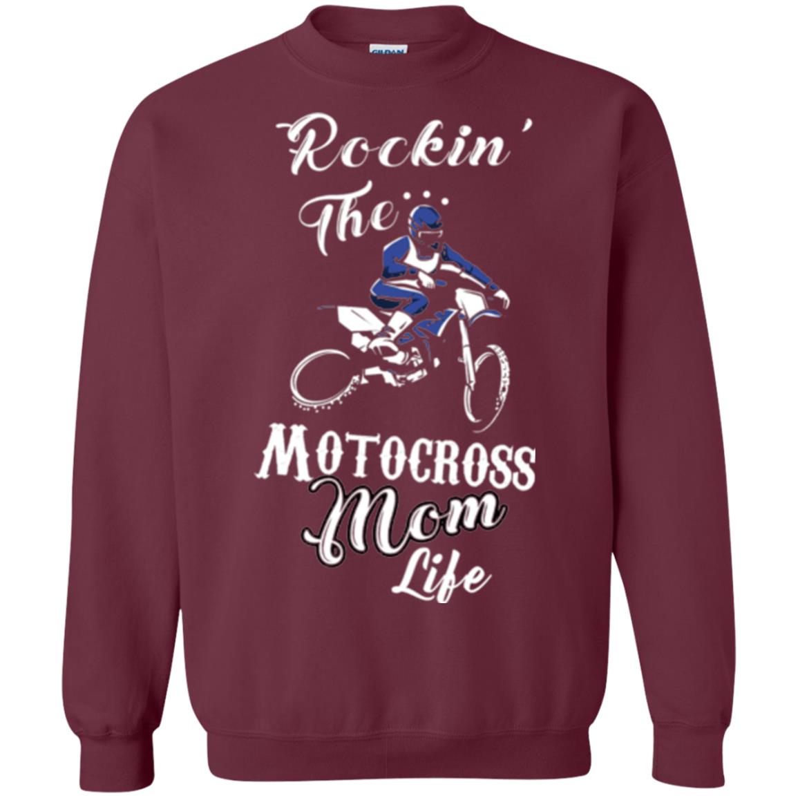 Rocking The Motocross Mom Life Mommy T-shirt Maroon