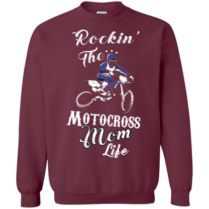 Rocking The Motocross Mom Life Mommy T-shirt Maroon
