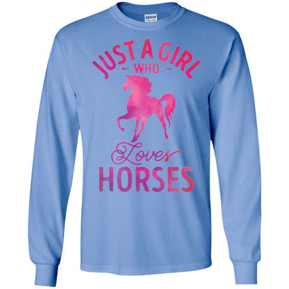 Horse Lovers T-shirt Just A Girl Who Loves Horses Carolina Blue