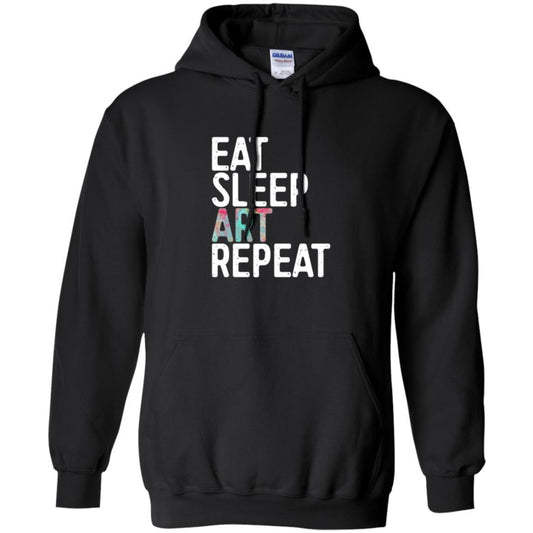 Artist T-shirt Eat Sleep Art Repeat Black