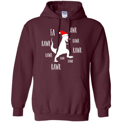Christmas T-shirt Fa Rawr Rawr Funny T-rex Dinosaur Maroon