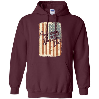 Americans Are Dreamers Too T-shirt American Flag Maroon