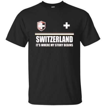 Swiss T-shirt Switzerland Flag T-shirt Black