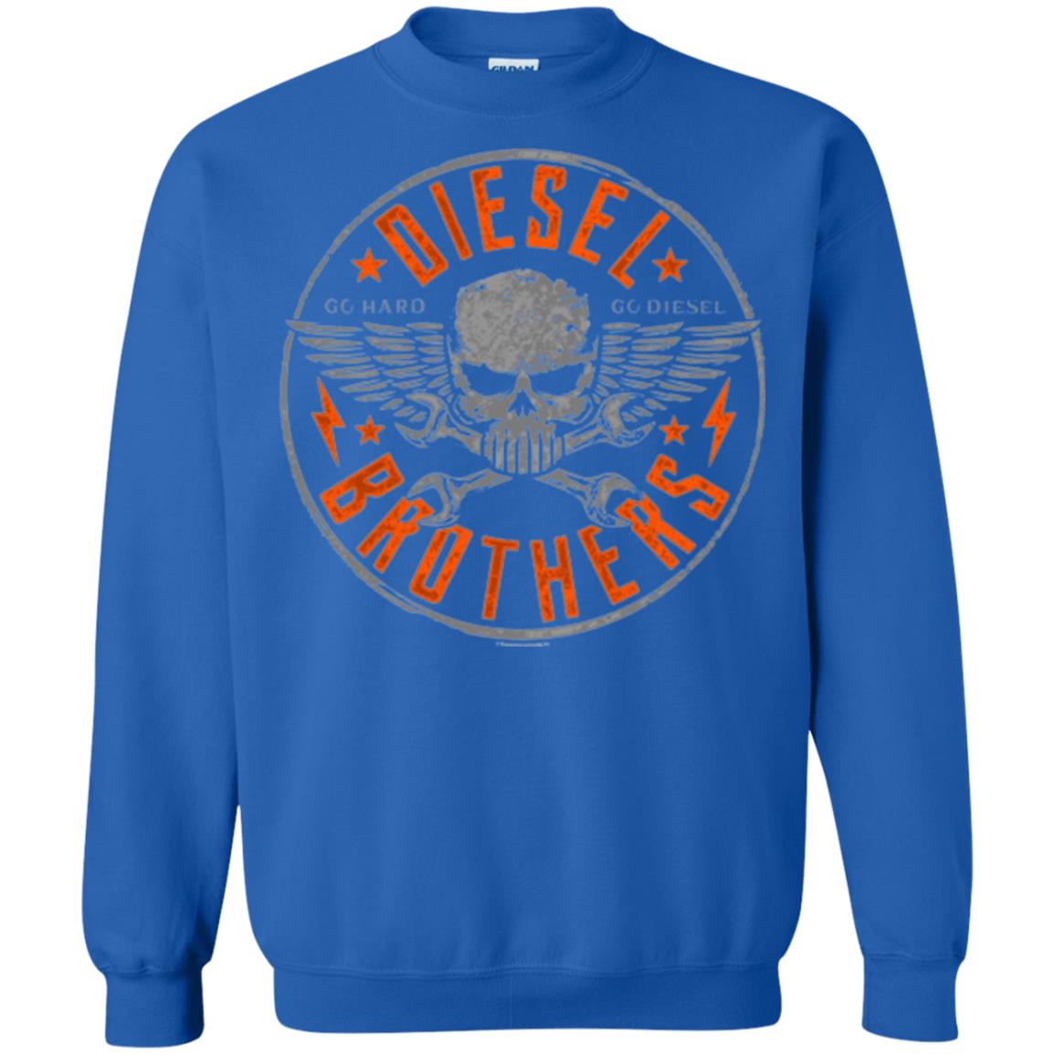 Skull Cross Wrench T-shirt Diesel Brothers Go Hard Go Diesel Royal