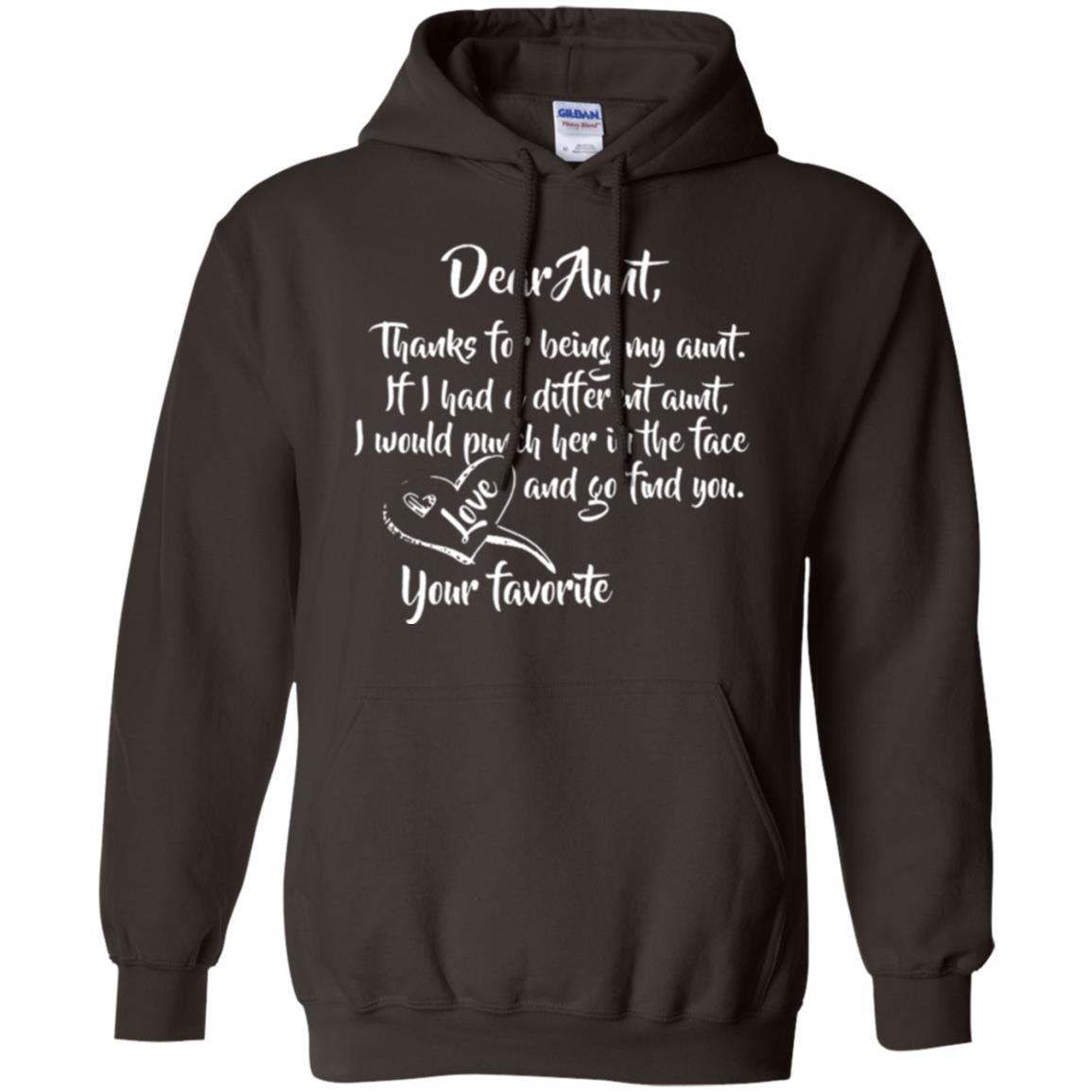 Family T-shirt Dear Aunt Thanks For Being My Aunt Dark Chocolate